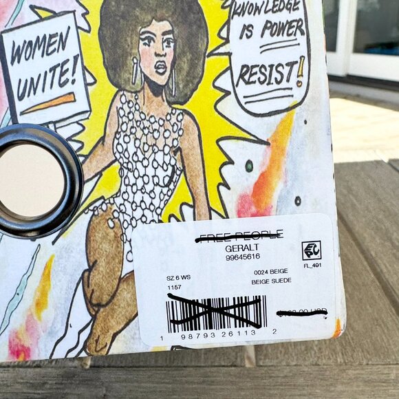 New Jeffrey Campbell Lexii Laced Suede Slingback Flats Beige Cream US 6 - Picture 15 of 17